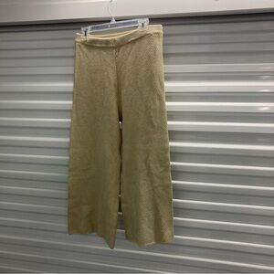 Elegant Cream Knit Wide-Leg Pants